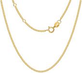 LANCHARMED Solid 18K Gold Necklace for Women 1.2mm Dainty Thin Curb Chain Necklace with Spring Ring Clasp Au750 Stamped, 18K Gold, Gold, No Gemstone