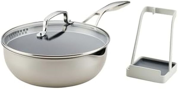 Circulon Infinity Pan with ScratchDefense 24cm (2.8L) Non Stick Cookware, Induction Suitable, Dishwasher Safe with Multipurpose Tool Holder and Lid, Multipan, Metal Utensil Safe - Platinum