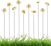 Bee Garden Stakes Decor, Garden Stakes Decorative Bee on Stick Little Cute Resin Bumble Bee Yard Stakes Picks Yard Art Decorations for Outdoor Plant Pot Lawn Patio Corridor Flower Bed