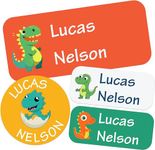 CLYLIFE Personalized Name Stickers(160lables) Objects. Waterproof Adhesive Labels Perfect for Kids' Books, Toys, School Supplies, Lunch Boxes (Dinosaur)