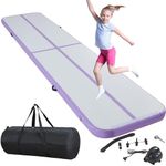 BSTSEL Inflatable Air Gymnastics Tumbling Track Mat 10ft 13ft 16ft 20ft Thickness 4in, Home Gymnasiums Yoga Dance Training Exercise Fitness Mat with Air Pump (Purple, 13ft*3.3ft*4in (400*100*10cm))