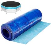 Watayo 1200 Ft Winter Pool Cover Seal for Above Ground Pools- Good Air-Tightness Pool Cover Seal Wrap- Shrink Film Stretch Film Wrap for a Variety of Pools to Keep Clear (Blue)