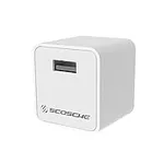 Scosche HA12WT-RP SuperCube 12W Single USB Port Portable Wall Charger Adapter for All USB Devices, Cell Phone, Tablet, Travel Charger in White