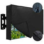 LEFUS TV Cover, Outdoor TV Cover, Waterproof TV Cover for Outside, with Front Flap and Remote Control Pocket, Zippered TV Cover Weatherproof, Waterproof Protection, Easy Clean