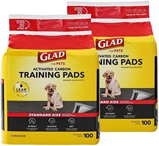 Glad for Pets Black Charcoal Puppy Pads, 100 Count -2 Pack | Puppy Potty Training Pads That Absorb & NEUTRALIZE Urine Instantly | New & Improved Quality Puppy Pee Pads,Gray
