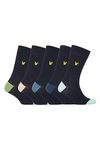 Lyle & Scott 5 Pack Socks Graham Men's Dress Socks One Size UK 7-11 Black Assorted Colours Multipack (Navy Multi)