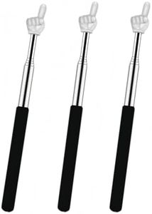 Pointer Finger Stick Extendable，Teacher Pointer for Classroom 3PCS (Black)