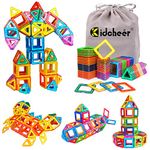 KIDCHEER Magnet Building Tiles, 64PCS Magnetic 3D Building Blocks Set for Kids, Magnetic Educational Stacking Blocks Boys Girls Toys Christmas Toddler Gifts