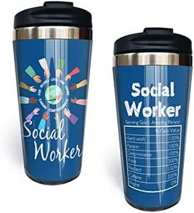 Bus Driver Appreciation Gifts Travel Mug/Cup-Cute School Bus Coffee Tumbler Stainless Steel Tumblers with Lid-School Bus Driver Gift for Birthday Graduation Women/Men(15 oz, Social Worker)