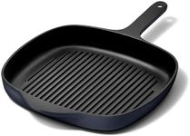 Caraway Enameled Cast Iron Grill Pan - 10.5” Grill Pan for Stovetop Cooking - 3 Layer Enamel Coating - No Seasoning Required - Compatible With All Stovetops - Free From Forever Chemicals - Dark Navy