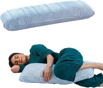 The White Willow Half Body Pillow Cooling Gel Memory Foam Sleeping Soft Bed, Hug Pillow Insert for Sleeping & Side Sleeper (10W x 30L Inch) with Green Zipper Cover German Technology by BASF