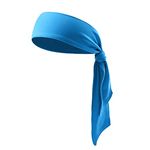 Sports Tie Sweat Headbands Head Strap Women Men Sweat Hair Band Head Tie Hair Wrap Bandana for Gym Workout Basketball Tennis Running Cycling Moisture Wicking Fitness Headband (Blue)