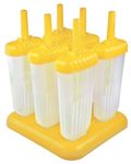 Shuban Great Enjoy Summer Food Grade Plastic Popsicle Mold - BPA-Free, Homemade Ice Pop Maker, Reusable, Easy Release Candy & Kulfi Mould - Yellow (1 Pack)