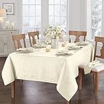 Elrene Home Fashions Caiden Elegance Damask Tablecloth, 60" x 144", Ivory