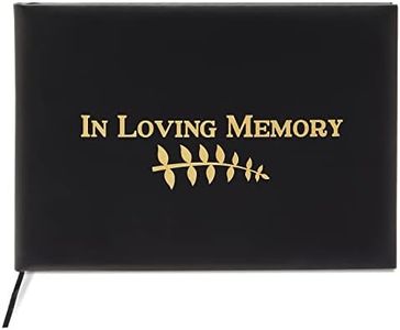 Paper Junkie Black Funeral Guest Book for Memorial Service with 130 Pages, Gold Foil In Loving Memory Cover (8 x 6 In)