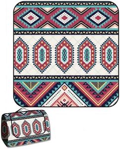Lady Miranda Red Picnic Blankets 60" x 80" Bohemian Style Thick Outdoor Picnic Blanket Beach Blanket Top Camping Accessories Waterproof Foldable Blankets Picnic Mat (Red)