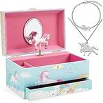 Jewelkeeper Unicorn Music Box & Little Girls Jewelry Set - 3 Unicorn Gifts for Girls - Jewelry Box for Girls