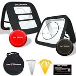 Disc Warrior - Disc Toss Game for Backyard, Beach, Tailgating, Park, and Camping Fun, Outdoor Frisbees, Pop-Up Targets, Stakes, and Accessories, Interactive Throwing Golf Gaming