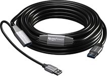 MutecPower 10m Active USB 3.0 Male to Female Extension cable USB A Repeater Extender Cord with booster & USB Power Supply - Black 10 meter – compatible with Laptops, Hard drives, Xbox, PS4, VR etc