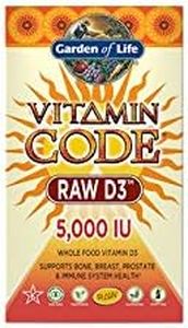 Garden of Life Vitamin Code Raw D3 5,000 IU, 120 or (60x2) Capsules