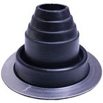 Flashers #2 Black EPDM Flexible Roof Jack Pipe Boot Metal Roofing Pipe Flashing (Pipe OD 1-3/4" to 3-1/4")