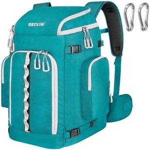 RESVIN Ski Boot Bag, 65L Durable Travel Backpack, 1680D Nylon Waterproof Snowboard Boot Bag, Skiing and Snowboarding Travel Luggage for Helmet, Goggles, Gloves, Outerwear & Accessories