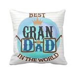 Yaya Cafe Gifts for Grandfather, Cute Best Grandad in The World Cushion (with Filler) - 12X12 inches | Birthday Fathers Day Grandpa Gifts