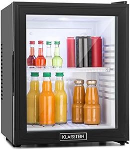 Klarstein MKS-13 Mini Kühlschrank Minibar Getränkekühlschrank mit Regaleinschub (36 Liter, leise, reinigungsfreundlich) schwarz-silber