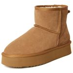 Shenduo Boots for Women Platform Winter Ankle SnowBoots Waterproof 5UK D9318 Chestnut 38EU