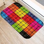 Geometric Feather Kitchen Entrance Door Mat Coral Velvet Carpet Rubber Colorful Indoor Floor Mats Non-Anti-Slip Rug A16 40x60cm