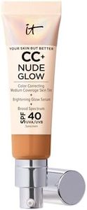 IT Cosmetics CC+ Nude Glow Lightweight Foundation + Glow Serum with SPF 40 - With Niacinamide, Hyaluronic Acid & Green Tea Extract - Tan - 1.08 fl oz