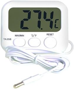 AIMALL TA358A Electronic Digital Thermometer for Refrigerators, Fish Tanks, and Aquariums with External Probe - Displays in Fahrenheit and Celsius