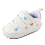 MK MATT KEELY Baby Boys Girls First Walking Shoes Toddler Infant Soft PU Leather Trainers with Anti-Slip Sole,Multicolor,0-6 Months