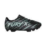 XXUMA Unisex TPU Sole Faux Leather Fury Black Metallic Green Football Soccer Shoes Size : 8UK