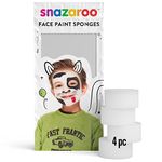 Snazaroo Face Paint High Density Foam Make-Up Sponges, Pack of 4, White, One Size