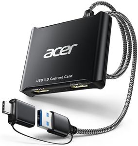 acer USB 3.0 Video Capture Card, HDMI Capture Card for Streaming with 4K Loop-Out & USB A/C | 1080P 60Hz HD | Video Audio Capture Device for Game Capturing, Live Streaming, Video Conference