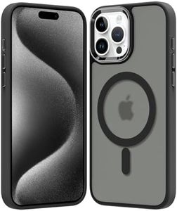 Marphe Translucent Matte Case for iPhone 15 Pro Case [Compatible with Magsafe] Magnetic Slim Shockproof Anti-Scratch Full Body Protective Phone Case for 15 Pro-Black