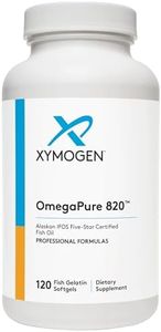 XYMOGEN OmegaPure 820 - International Fish Oil Standards (IFOS) Five-Star Certified Fish Oil - DHA EPA Omega-3 Supplement for Cardiovascular + Cognitive Support (120 Small Softgels)