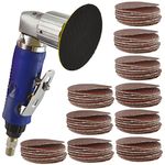 2" Air Angle Sander Grinder Polisher and 100 Pack 120 Sanding Grit Hook/Loop Pads