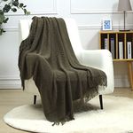 CREVENT Knitted Decorative Throw Blanket for Couch Sofa Chair Bed, Soft Breathable Lightweight for Spring Summer Fall (50''X60'' Forest Green)