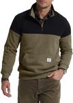 JMIERR Men's Sweater Classic Color Block Quarter Zip Pullover Casual Long Sleeve Stand Collar Quilted Sweatshirt, M, Green