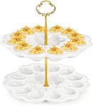Peohud 2 Tier Deviled Egg Platter, 