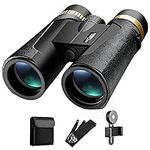 K&F Concept 12x42 Binoculars for Adults, Waterproof Fogproof Binoculars with Low Light Night Vision, Durable & Clear FMC BAK4 Prism Lens for Bird Watching Hunting Hiking Sightseeing Concerts Sports