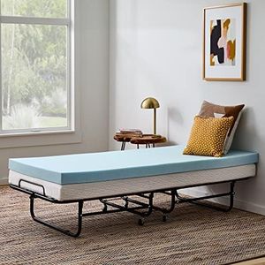LINENSPA Memory Foam Mattress Topper - Gel-Infused Memory Foam - 3 Inch Style - Small Single Size - Plush Feel - Cooling Design - Pressure Relieving - Dorm Room Essentials - CertiPUR Certified