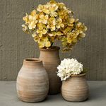 Ceramic Rustic Vase Set, Small Brown Vases for Country Home Decoration, Decorative Bud Vases,Farmhouse Decoration, Home Decoration for Living Room, Coffee Table Decor, Mantle & Shelf Decor.