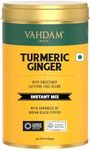 VAHDAM, Turmeric Ginger Latte Mix (40 Cups, 3.53oz) Caffeine-Free, Non-GMO, Gluten Free | Golden Milk Powder With Curcumin, Black Pepper & Ginger | Brew Hot/Iced Tea Or Turmeric Latte