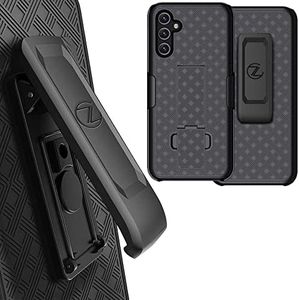 ZASE Samsung Galaxy A14 Holster Belt Clip Case Tough Super Slim Rugged Protective Cover Armor Defender Strong Belt Clip Kickstand Compatible w/Galaxy A14 5G 6.6 inch 2023 (Black Holster Combo Case)