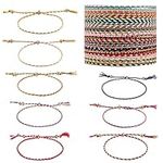 SAVITA 20pcs Friendship Braided Bracelets, Handmade Braided Bracelets Adjustable Colorful Wrist Bracelets for Women Teens Girls Birthday Party Gifts