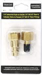1/4" Industrial Style & Schrader Valve to 1/4" SAE 45-degree Flare Fittings | Adapters to Winterize Blow Out Backflow Preventer and Pressure Vacuum Breaker (PVB) for Sprinkler System | Lead-Free Brass