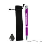 Personalize Pro Custom Ballpoint Pen | Personalised with Your Choice of Text | Pen Gifts for Men Women Student | Aluminium, Fine Point & Black Ink | Unique Present, With Black Pouch (Purple)